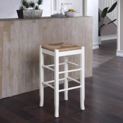 Rush Seat Hardwood Barstool White - Boraam -Furniture Sale Store GUEST d945f69e 0643 4da6 aad8 5bab34cac5be