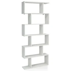 Costway 6 Tier S-Shaped Bookshelf Storage Display Bookcase Decor Z-Shelf -Furniture Sale Store GUEST d99f7490 db30 4262 9c2c 1a3e58424f42