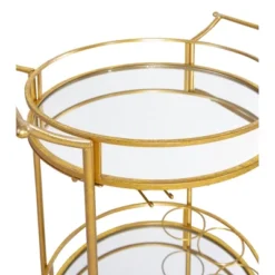 Round Metal Bar Cart Gold - Linon -Furniture Sale Store GUEST d9a3170c 5b19 4828 a073 1ccdd6c2d74f