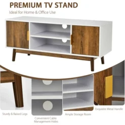 Costway TV Stand Entertainment Media Console W/2 Storage Cabinets & Open Shelves -Furniture Sale Store GUEST db2d0f8c 3558 4e9d b39e b07f2a7750c2
