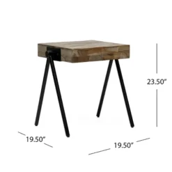 Gurley Handcrafted Modern Industrial Mango Wood Side Table Gray/Black - Christopher Knight Home -Furniture Sale Store GUEST dba12ac6 983f 4c4c b8f4 240cbf9671b6