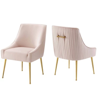 Set Of 2 Discern Pleated Back Upholstered Performance Velvet Dining Chairs - Modway 9 Set Of 2 Discern Pleated Back Upholstered Performance Velvet Dining Chairs - Modway - Image 9