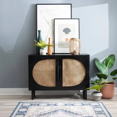 Leilani Cane Console Table - Powell 1 Leilani Cane Console Table - Powell