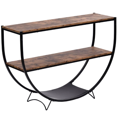 Rustic Industrial Design Demilune Shape Console Table-ModernLuxe 2 Rustic Industrial Design Demilune Shape Console Table-ModernLuxe - Image 2