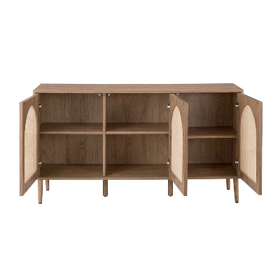Philemon 56Wide Modern Cabinet Sideboard With Rattan Design | Karat Home 2 Philemon 56Wide Modern Cabinet Sideboard With Rattan Design | Karat Home - Image 2