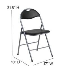 Flash Furniture 4 Pack HERCULES Series Black Vinyl Metal Folding Chair With Carrying Handle -Furniture Sale Store GUEST dcefb1d5 476c 443a 9d15 42843559051b