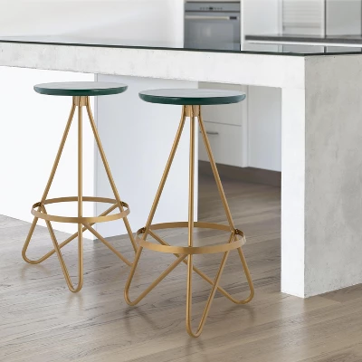 JONATHAN Y Spiroa Modern Industrial Metal Backless Circular Bar Stool 9 JONATHAN Y Spiroa Modern Industrial Metal Backless Circular Bar Stool - Image 9