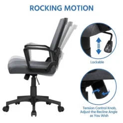 Yaheetech Adjustable Mid-Back Office Chair Computer Chair With Wheels -Furniture Sale Store GUEST dd2e862e 99a2 47fd 99bb 75758f85e380