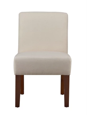 Carl Armless Fabric Upholstered Accent Chair Set Of 2 With Round Wood Side Table Slipper Chairs Sets-Maison Boucle 5 Carl Armless Fabric Upholstered Accent Chair Set Of 2 With Round Wood Side Table Slipper Chairs Sets-Maison Boucle - Image 5