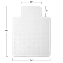 WorkOnIt Office Desk Chair Floor Mat With Lip, Clear