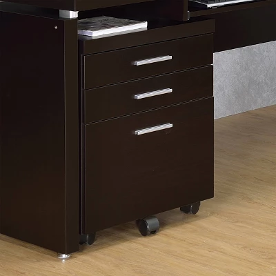Skylar 3 Drawer Mobile File Cabinet Cappuccino - Coaster 1 Skylar 3 Drawer Mobile File Cabinet Cappuccino - Coaster