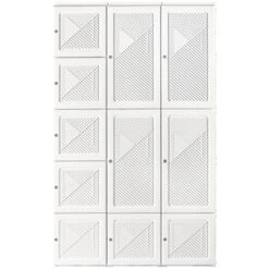 HOMCOM Portable Wardrobe Closet, Bedroom Armoire, Foldable Clothes Organizer With Cube Storage, Hanging Rods, And Magnet Doors, White -Furniture Sale Store GUEST de58c46f 5acc 4623 bd6c 19db8f3bda17