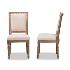 Set Of 2 Louane Fabric Upholstered And Wood Dining Chairs - Baxton Studio -Furniture Sale Store GUEST ded19665 9e02 4bc0 89ac 3a25a83738fb