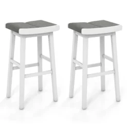 Costway Set Of 2 Saddle Bar Stools Counter Height Backless Kitchen Island Chairs -Furniture Sale Store GUEST dedf2ff7 e594 4298 9777 aafe2b45bbcb