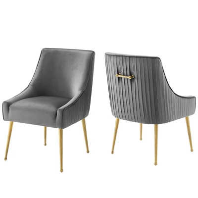 Set Of 2 Discern Pleated Back Upholstered Performance Velvet Dining Chairs - Modway 5 Set Of 2 Discern Pleated Back Upholstered Performance Velvet Dining Chairs - Modway - Image 5