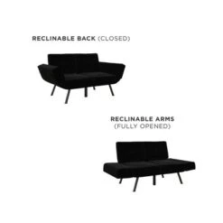 RealRooms Euro Upholstered Tufted Loveseat Futon With Storage Pockets -Furniture Sale Store GUEST e0660a0f fc47 4856 b13f 29005b2a0891