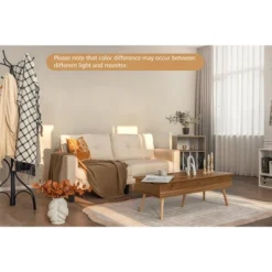 Costway Modern 79.5inch Fabric Loveseat Couch Living Room Sofa For Small Spaces Beige -Furniture Sale Store GUEST e0bb0010 0fa1 4349 ad0e 64b8c60c30aa