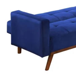 76" Tanitha Sofa Blue Velvet/Natural Finish - Acme Furniture -Furniture Sale Store GUEST e0c6d1cc 34cc 420b a2bb 1200ae1e3237