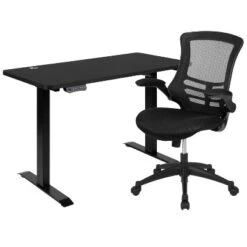Flash Furniture 48"W X 24"D Electric Height Adjustable Standing Desk With Mesh Swivel Ergonomic Task Office Chair -Furniture Sale Store GUEST e1bb74cf 6fad 4419 90fe 08e14f0da9a5
