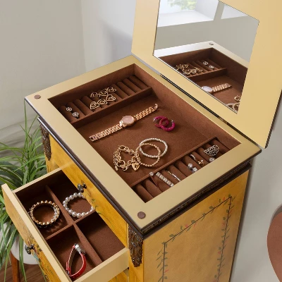 Beatrice Antique Parchment Hand Painted Jewelry Armoire - Powell Company 12 Beatrice Antique Parchment Hand Painted Jewelry Armoire - Powell Company - Image 12