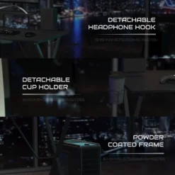 BlackArc Gamma Gaming Desk & Chair Set - Black & Red High Back Gaming Chair With Flip-Up Arms; Desk With Detachable Headphone Hook/Cupholder 16 BlackArc Gamma Gaming Desk & Chair Set - Black & Red High Back Gaming Chair With Flip-Up Arms; Desk With Detachable Headphone Hook/Cupholder -Furniture Sale Store GUEST e356fe2f 90f1 4a38 b82b 9542e2a916b4 1