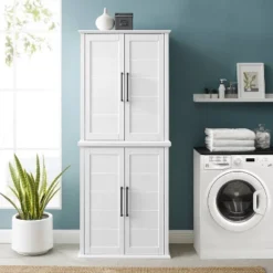 Bartlett Tall Storage Pantry With 2 Stackable Pantries White - Crosley -Furniture Sale Store GUEST e3a4fb0e 6522 4772 9802 a79ad6e0000c