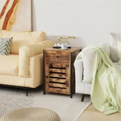 Costway Nightstand With Drawer Cabinet Adjustable Shelf Industrial Side Table Rustic 11 Costway Nightstand With Drawer Cabinet Adjustable Shelf Industrial Side Table Rustic -Furniture Sale Store GUEST e3c3b66f 63a1 42aa 9149 b5fcfb610845