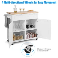 Costway Rolling Kitchen Cart Island Heavy Duty Storage Trolley Cabinet Utility White -Furniture Sale Store GUEST e4071d8c a9f7 4be9 8d77 b33124da3577