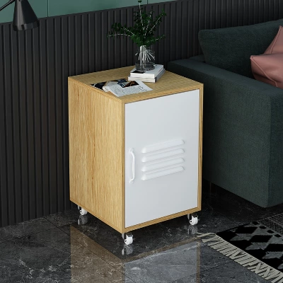 Aash 1 Door White Nightstands With Storage And 1 Adjustable Inner Shelves-The Pop Home 1 Aash 1 Door White Nightstands With Storage And 1 Adjustable Inner Shelves-The Pop Home