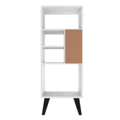 42.32" Mid-High Warren Bookshelf White/Black - Manhattan Comfort -Furniture Sale Store GUEST e51f7c92 6250 498f b5df 602c6ed17a91