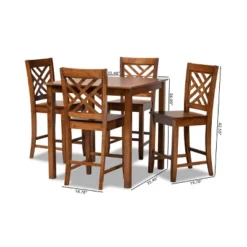 5pc Caron Wood Pub Dining Set Walnut Brown - Baxton Studio 15 5pc Caron Wood Pub Dining Set Walnut Brown - Baxton Studio -Furniture Sale Store GUEST e522f1db 5fc1 4b1a afbb 250c3b2911c8