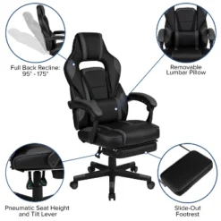 Flash Furniture Gaming Desk With Cup Holder/Headphone Hook/Monitor Stand & Reclining Back/Arms Gaming Chair With Footrest -Furniture Sale Store GUEST e66a45e6 11eb 4e66 a939 0cac25bbe844