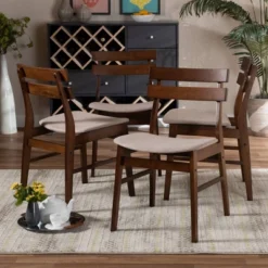 Set Of 4 Devlin Upholstered Wood Dining Chairs - Baxton Studio -Furniture Sale Store GUEST e67ff401 d037 400e a609 fd2996c28938