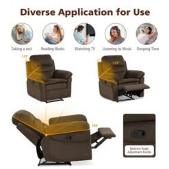 Costway Recliner Chair Single Sofa Armchair Sleeper Lounger W/ Footrest GreyBrown 19 Costway Recliner Chair Single Sofa Armchair Sleeper Lounger W/ Footrest GreyBrown -Furniture Sale Store GUEST e6f03555 e1ab 4233 8899 d8f2ef22a2b5