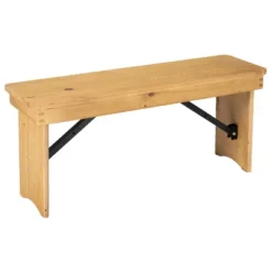 Merrick Lane Antique Solid Pine Folding Farmhouse Style Bench -Furniture Sale Store GUEST e7056c52 9803 45da af39 19b858545cf9