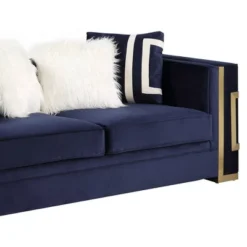 80" Virrux Loveseat Blue Velvet/Gold Finish - Acme Furniture -Furniture Sale Store GUEST e70c5b66 63fc 4e5f a72b 14bc949426a0