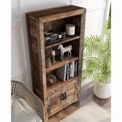 81" Audrey 3 Shelf Rustic Mango Wood Bookcase - Furniture Of America -Furniture Sale Store GUEST e7802b8d 264b 4555 a978 63ed2abc7ae0