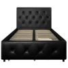 Dalia Faux Leather Upholstered Bed With Storage Black - Room & Joy