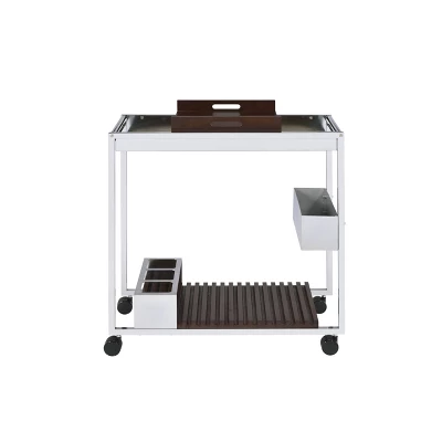 Lisses Serving Cart Chrome - Acme Furniture 1 Lisses Serving Cart Chrome - Acme Furniture