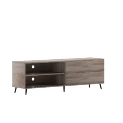 Merrick Lane Mid-Century Modern TV Stand With Adjustable Shelves And Two Drawers -Furniture Sale Store GUEST e7bc9147 197d 418b 89a3 f5cbf6e4ca84