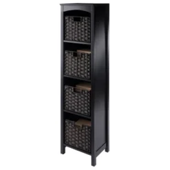 55.98" 5pc Terrace Storage Shelf With Baskets Espresso/Chocolate - Winsome -Furniture Sale Store GUEST e84d4f3d ec4c 4621 b1fb bcf60c992cc9