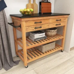 Coastal Wood Kitchen Cart Brown - Olivia & May 28 Coastal Wood Kitchen Cart Brown - Olivia & May -Furniture Sale Store GUEST e857713a 325b 42dd a9f6 e4179cebe5a9