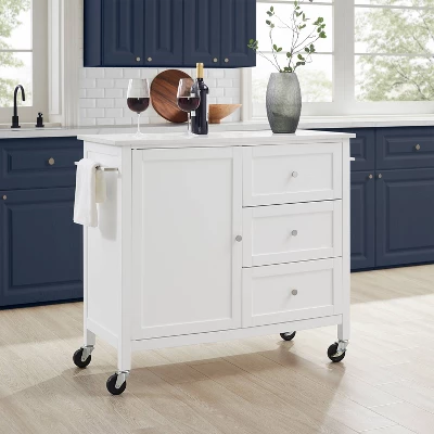 Soren Stone Top Kitchen Island/Cart White - Crosley 16 Soren Stone Top Kitchen Island/Cart White - Crosley - Image 16