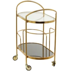 Contemporary Metal And Smoke Glass Bar Cart Gold - Olivia & May 7 Contemporary Metal And Smoke Glass Bar Cart Gold - Olivia & May -Furniture Sale Store GUEST e8ad2bee 312a 4540 9eba e8b132435e54