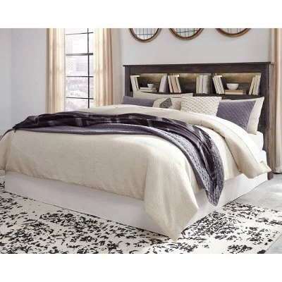 California King Drystan Bookcase Headboard Brown/Beige - Signature Design By Ashley 1 California King Drystan Bookcase Headboard Brown/Beige - Signature Design By Ashley