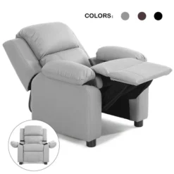 PU Leather Kids Recliner With Armrest & Headrest Lounge 3 Color -Furniture Sale Store GUEST e9c452c9 ff53 46c9 a226 2e5f0fd3ac7d