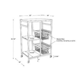 Tamarind Small Kitchen Cart White - Linon -Furniture Sale Store GUEST e9e5d677 ab97 4897 968a c4d70123a97a