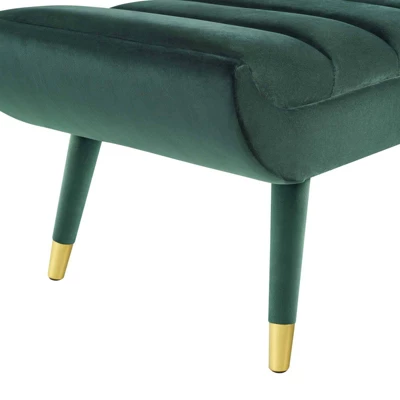 Guess Channel Tufted Performance Velvet Accent Bench Green - Modway 5 Guess Channel Tufted Performance Velvet Accent Bench Green - Modway - Image 5
