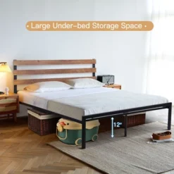 Costway Twin Size Metal Platform Bed Frame Mattress Foundation Wooden Headboard 14 Costway Twin Size Metal Platform Bed Frame Mattress Foundation Wooden Headboard -Furniture Sale Store GUEST ea07d125 0927 4787 81a3 9f8f1b51a377