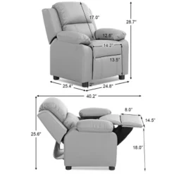 PU Leather Kids Recliner With Armrest & Headrest Lounge 3 Color -Furniture Sale Store GUEST eaa744c2 509a 48af 8ffb 1b5d3c14dcfd